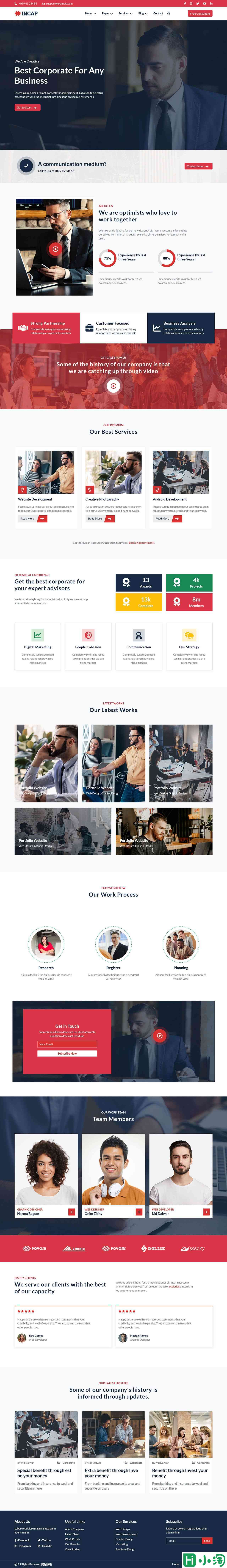 现代商务企业展示网站模板-PC预览